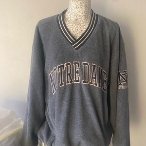 Vintage 90s Notre Dame V-Neck Men's Sweater - Charcoal